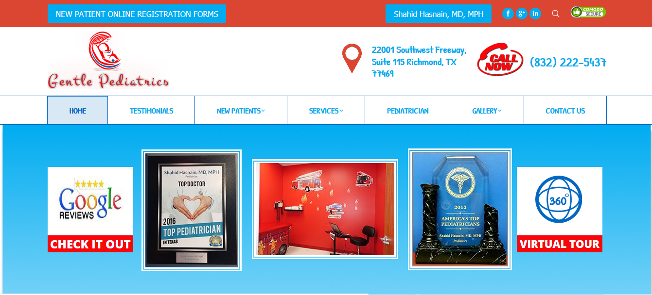 Gentle Pediatrics website project by WevTEC