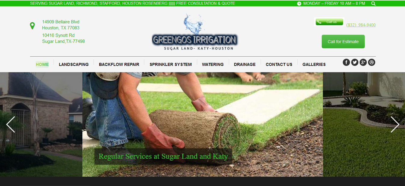 greengos irrigation website project by WevTEC