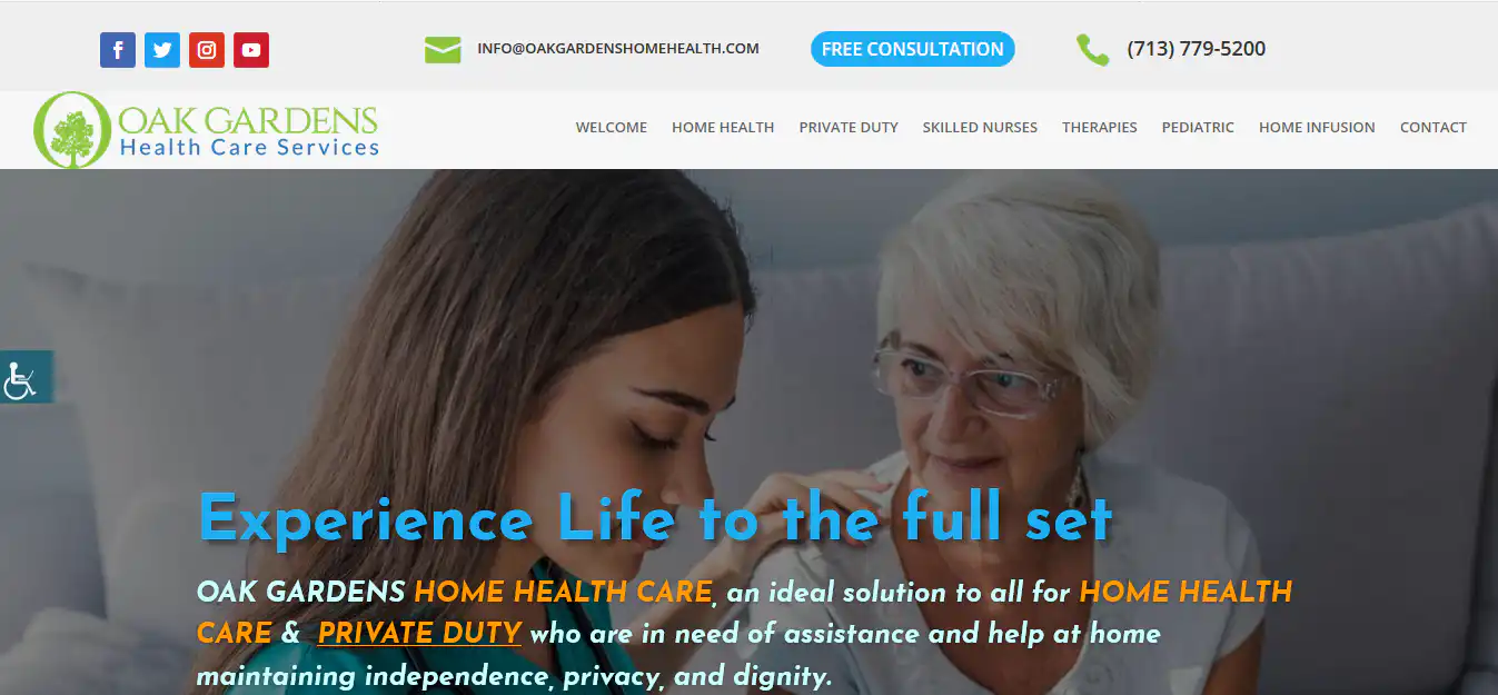 Health OAK Gardens website project by WevTEC