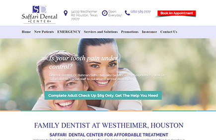 Solution Saffari Dental Center website project by WevTEC