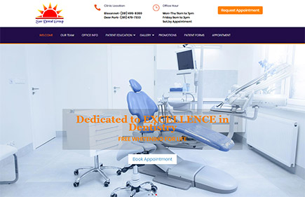 Portfolio Sun Dental Group website project by WevTEC
