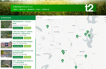 t2 Real Estate website project by WevTEC