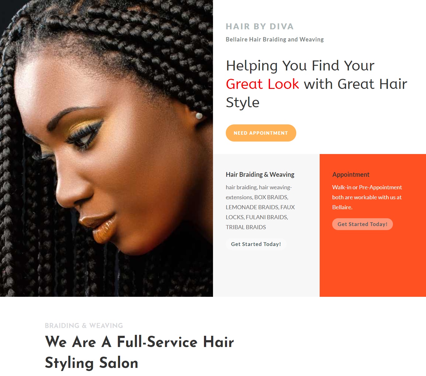 Hair By DIVA website project by WevTEC