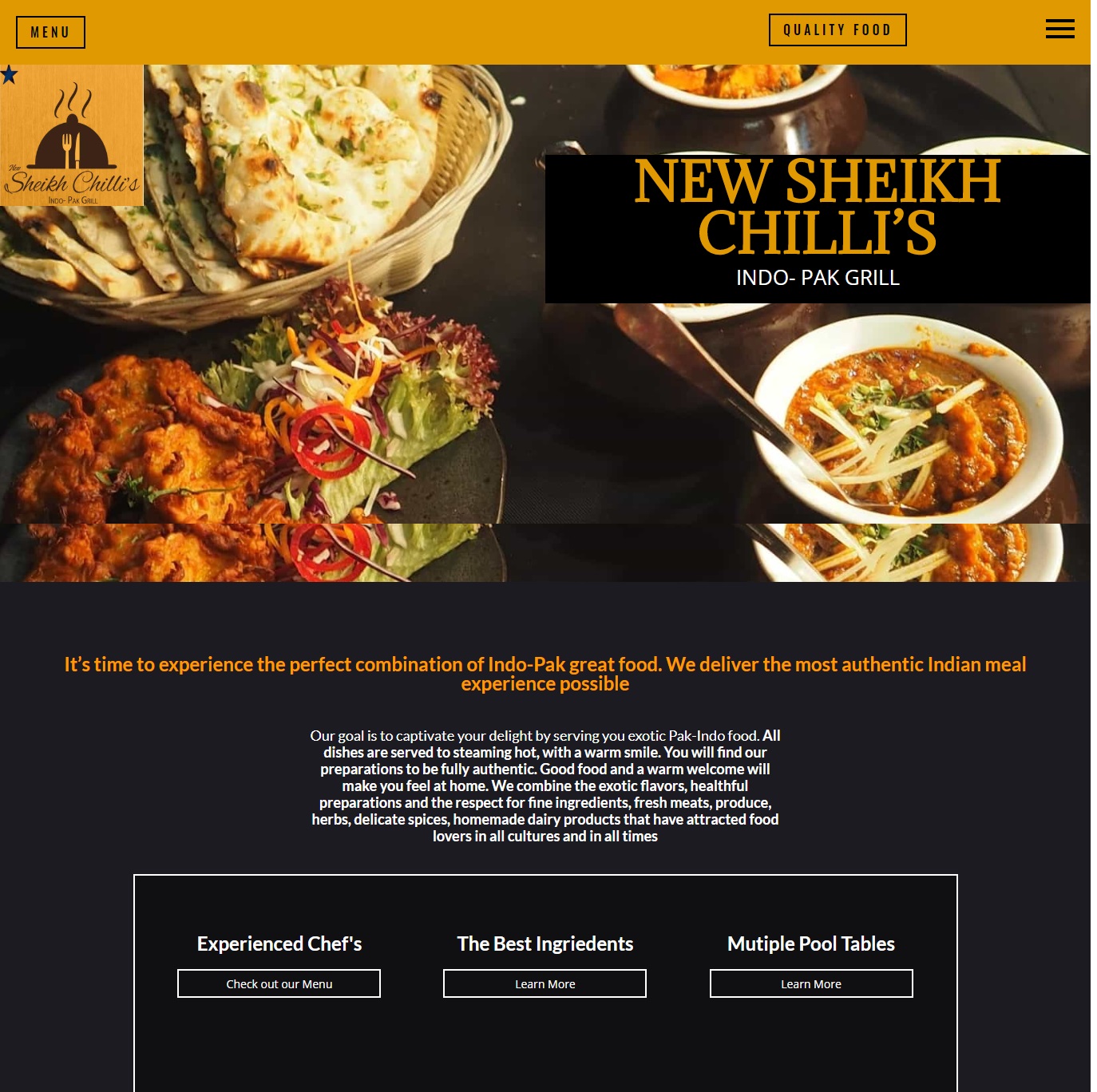 New Sheikh Chilli’s website project by WevTEC