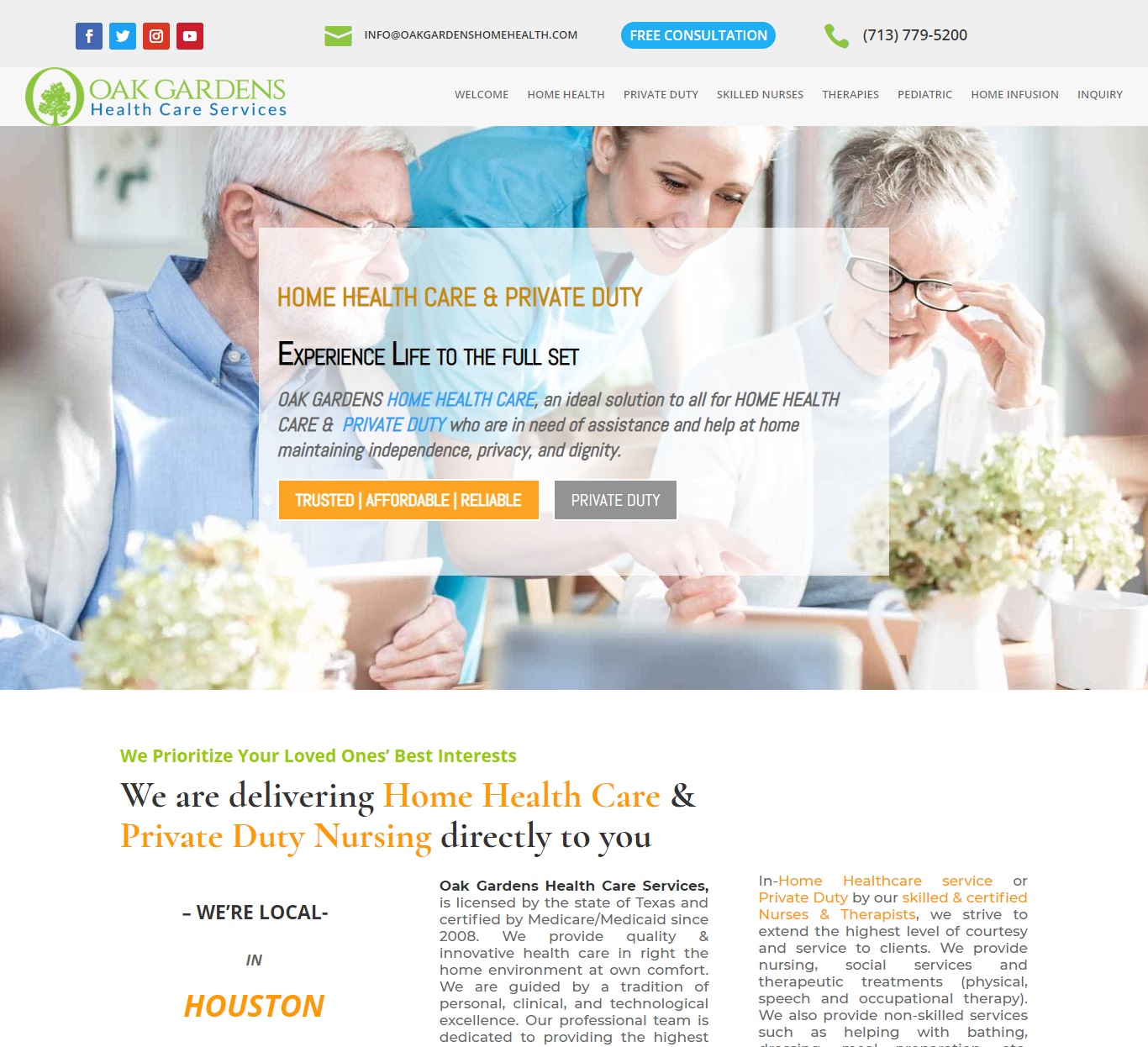 OAK Gardens Homes website project by WevTEC