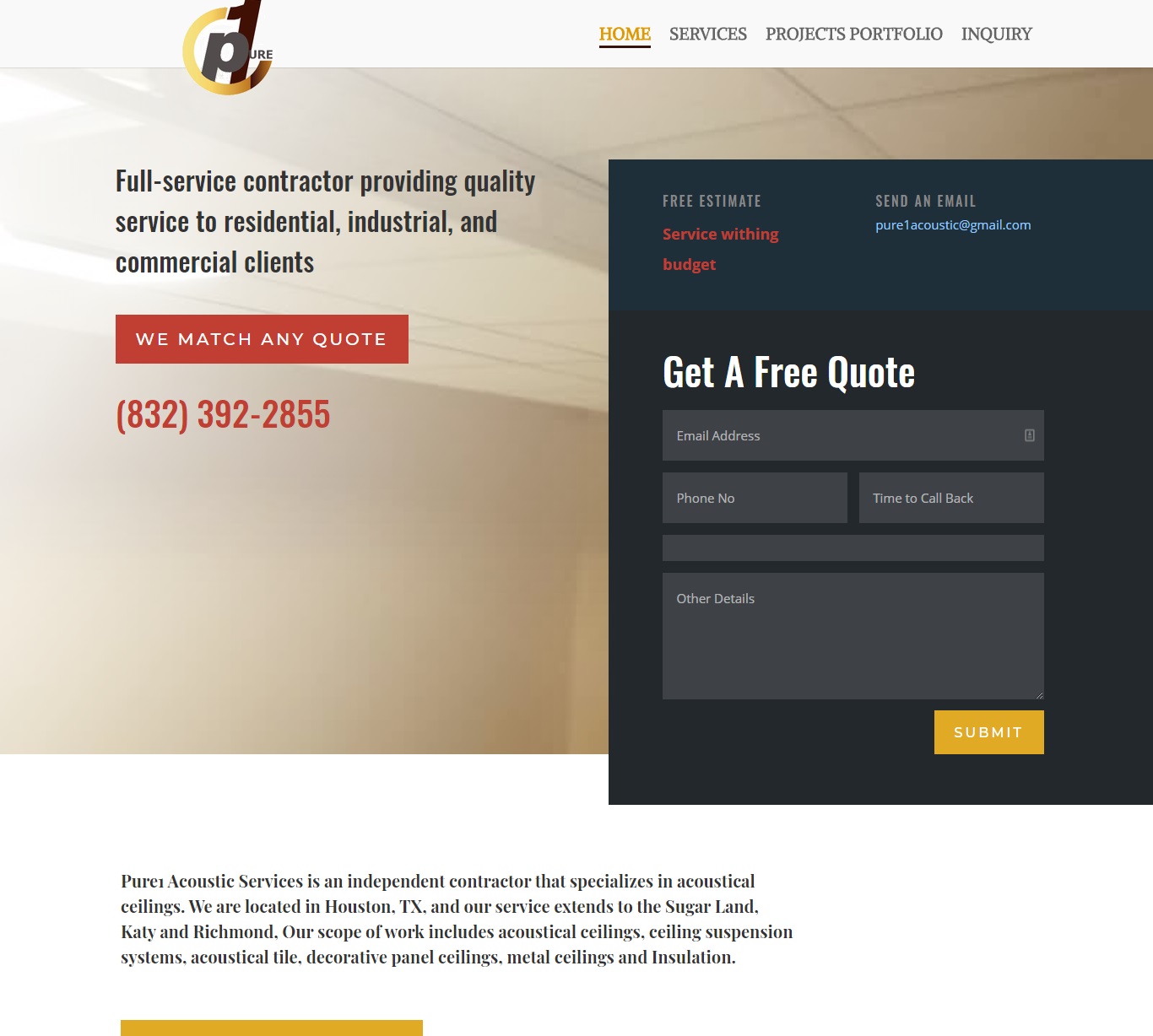Pure1acoustic.com website project by WevTEC