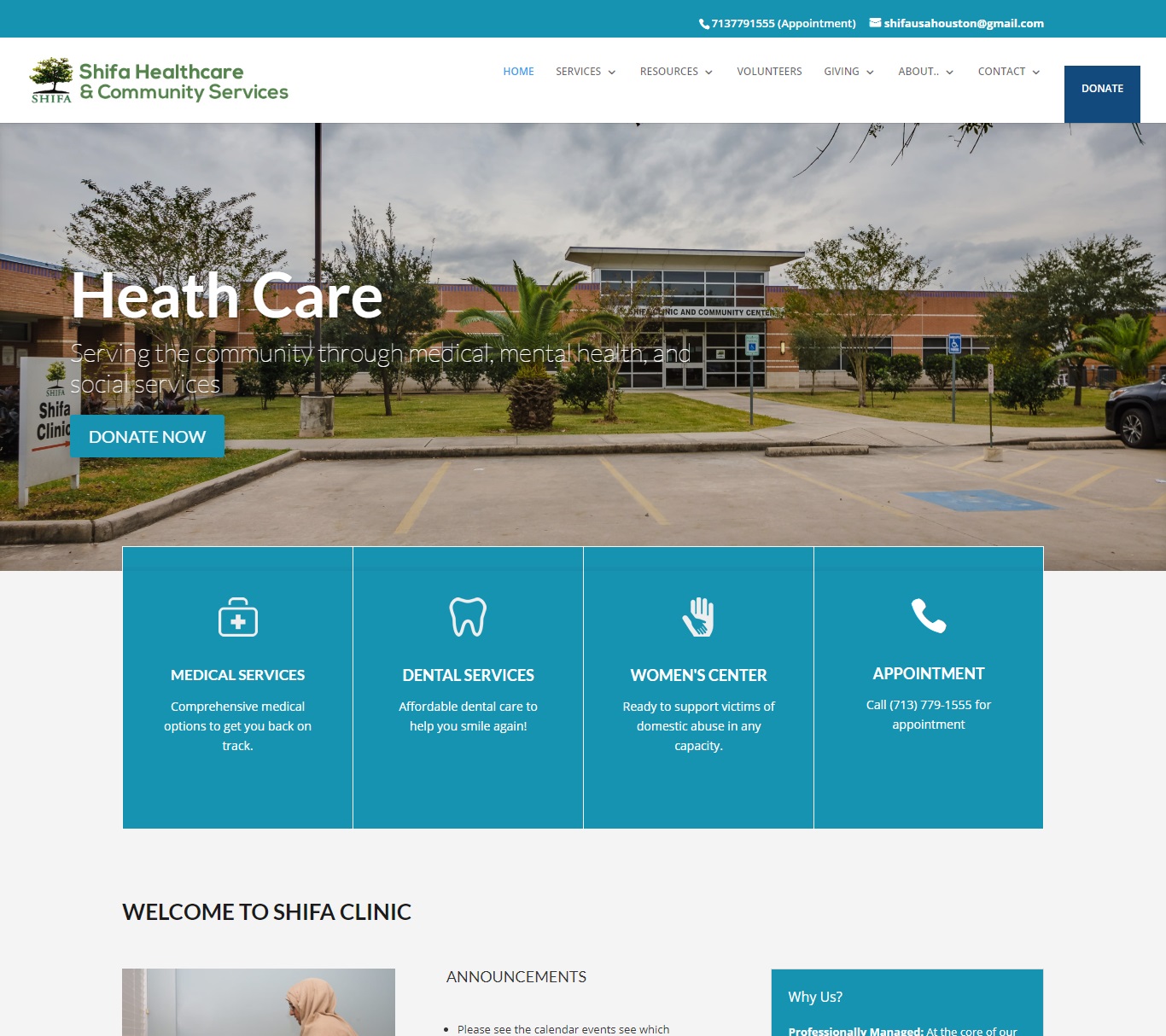 Shifa Health Care website project by WevTEC
