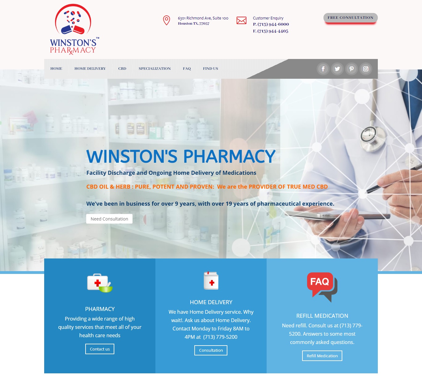 Winston's Pharmacy website project by WevTEC