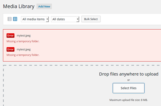 Missing a Temporary Folder