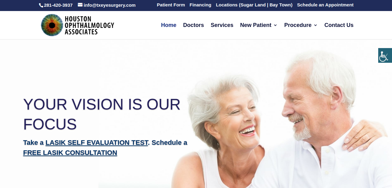Texas Eye Surgery website project by WevTEC