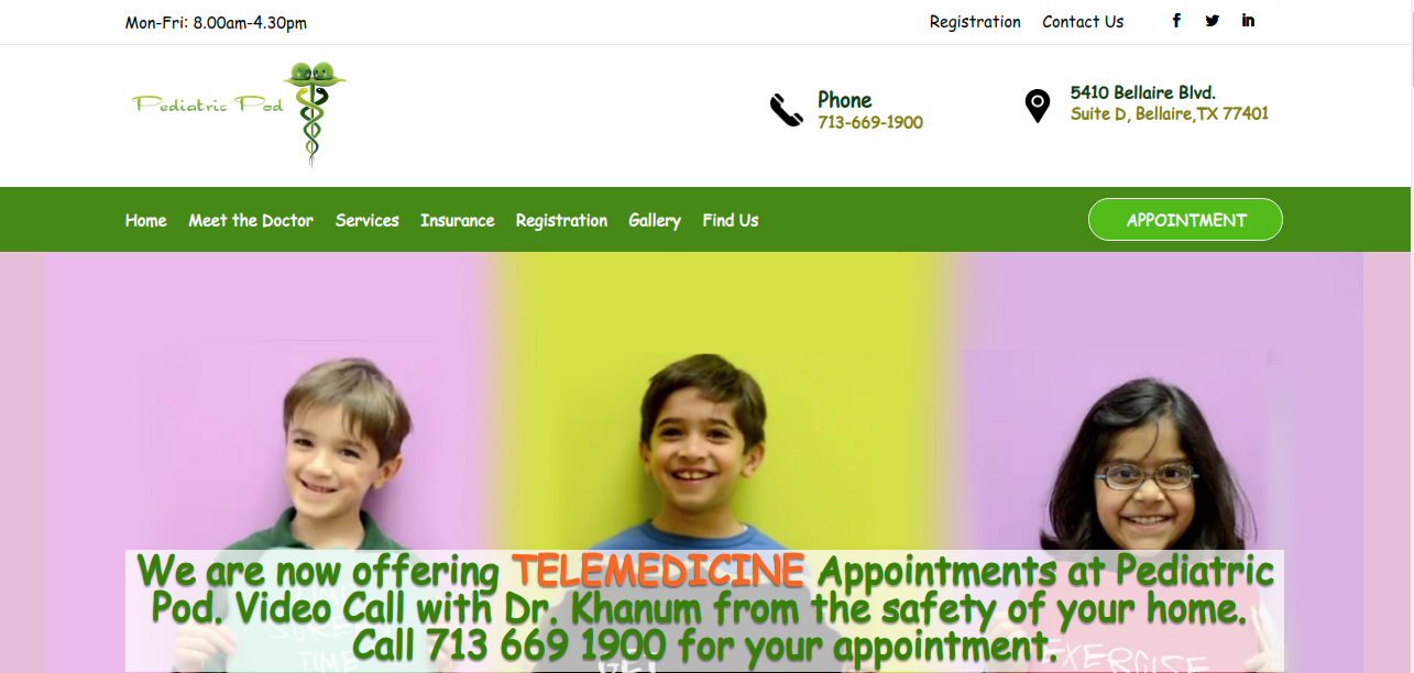 Pediatric Pod website project by WevTEC