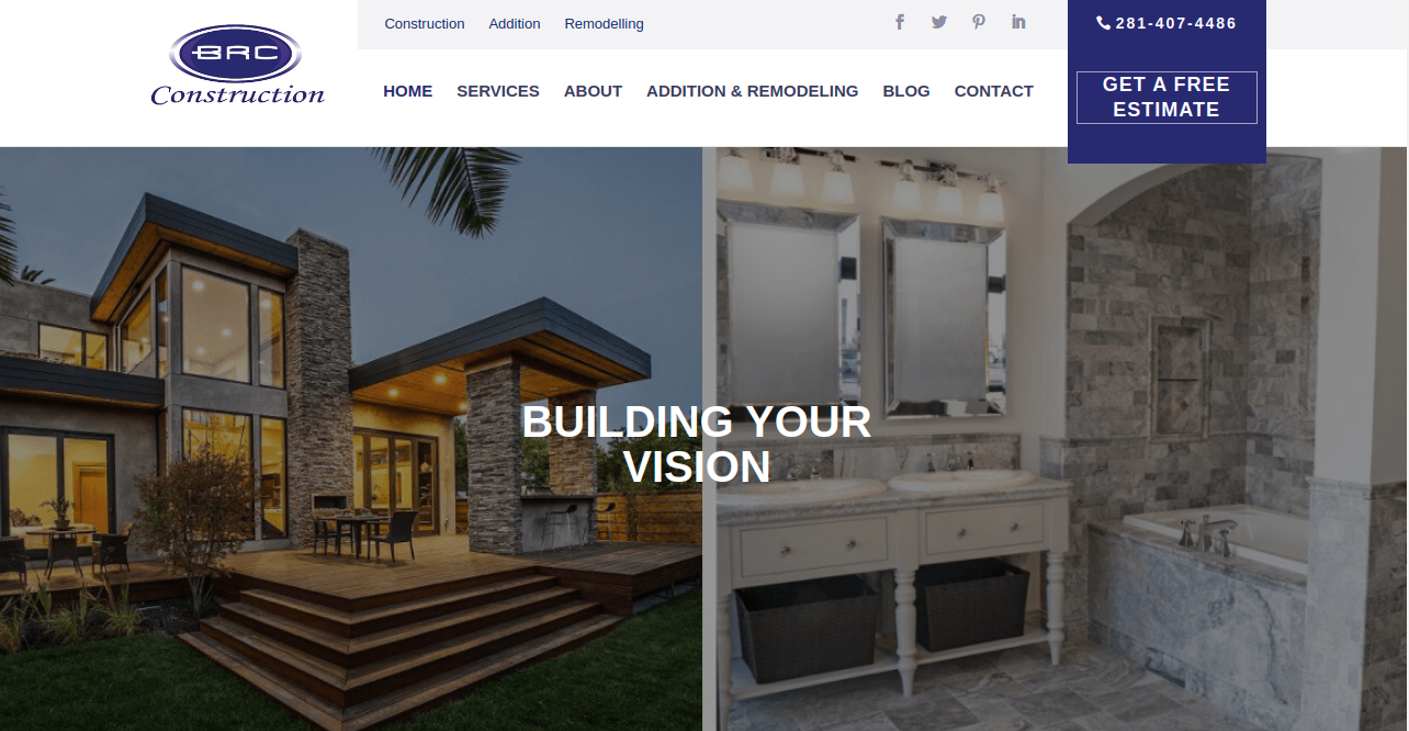 BRC Constructions website project by WevTEC