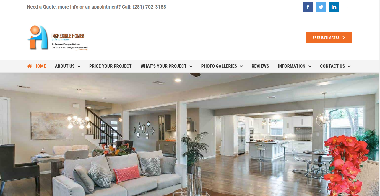incredible homes website project by WevTEC